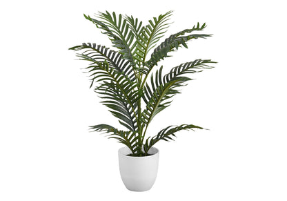 28-Inch Artificial Palm Tree in White Planter