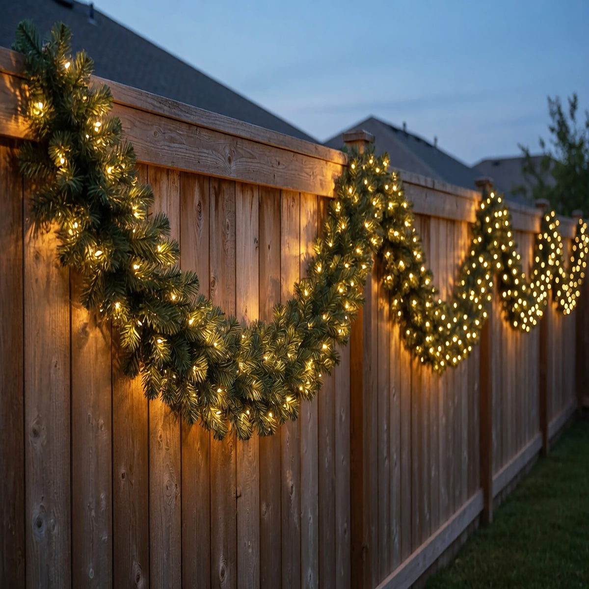 50-Foot Pre-Lit Christmas Garland Pathway Lights