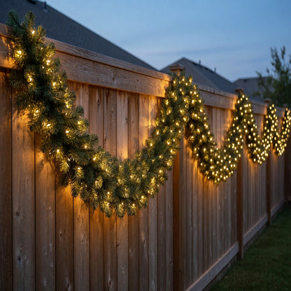 50-Foot Pre-Lit Christmas Garland Pathway Lights