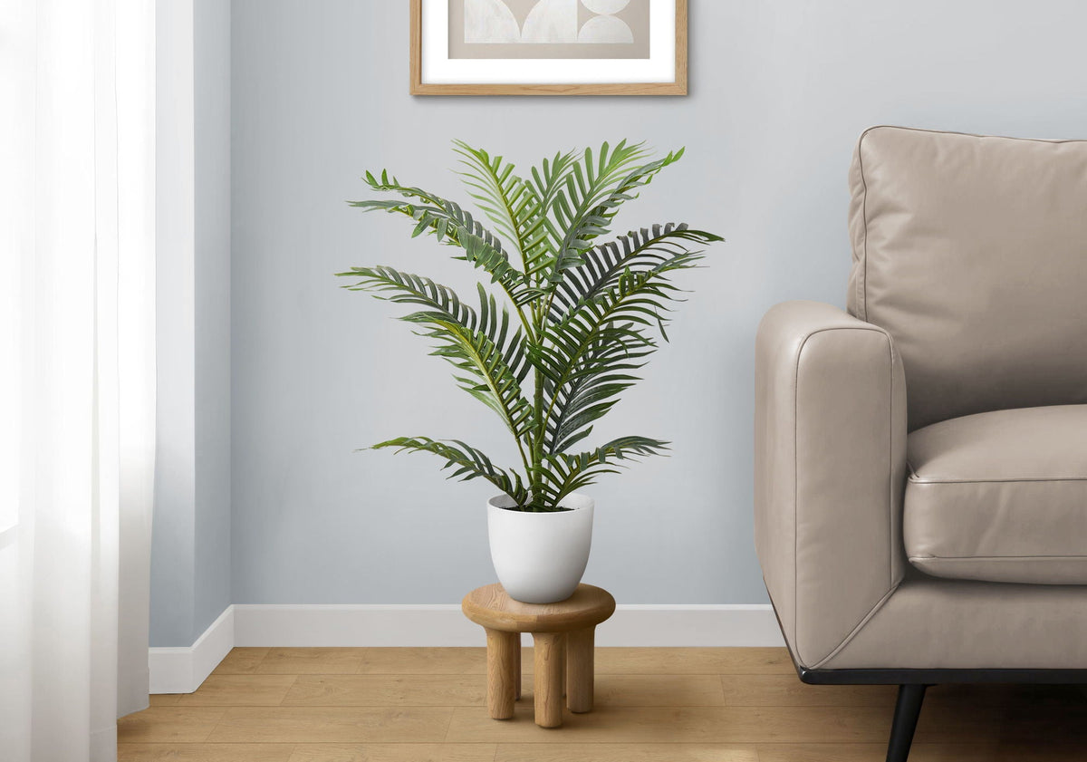 28-Inch Artificial Palm Tree in White Planter