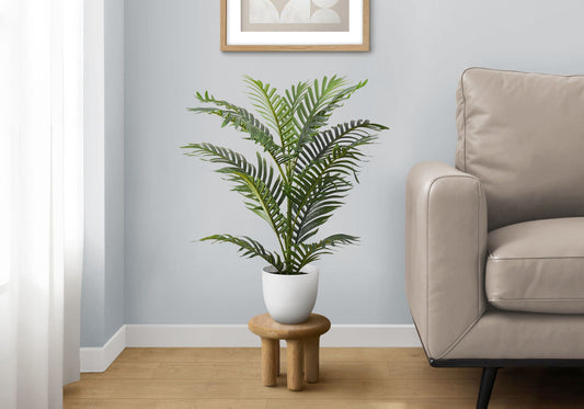 28-Inch Artificial Palm Tree in White Planter