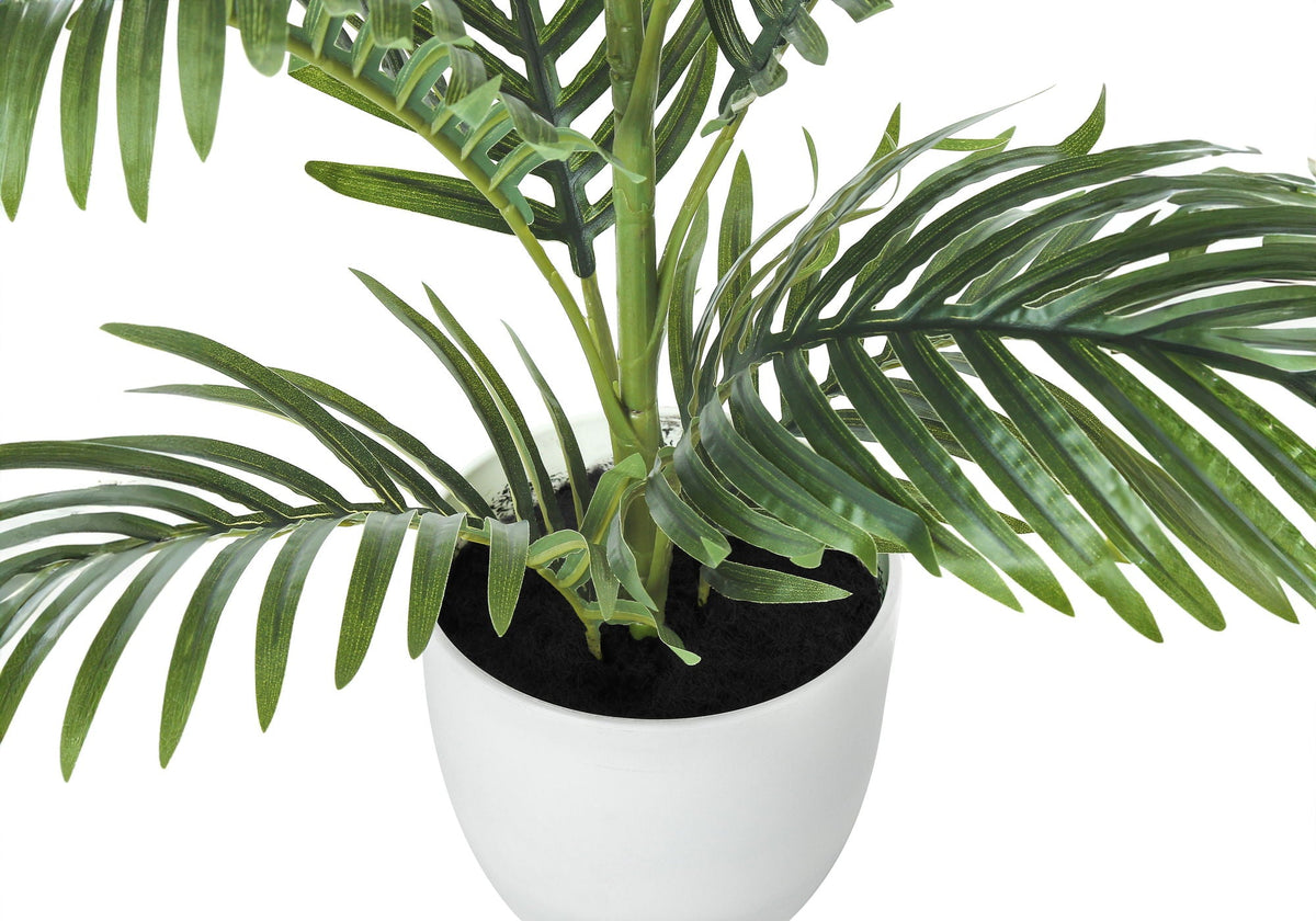 28-Inch Artificial Palm Tree in White Planter