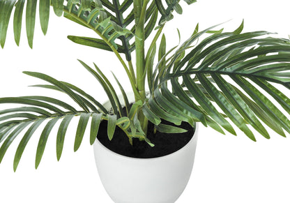 28-Inch Artificial Palm Tree in White Planter