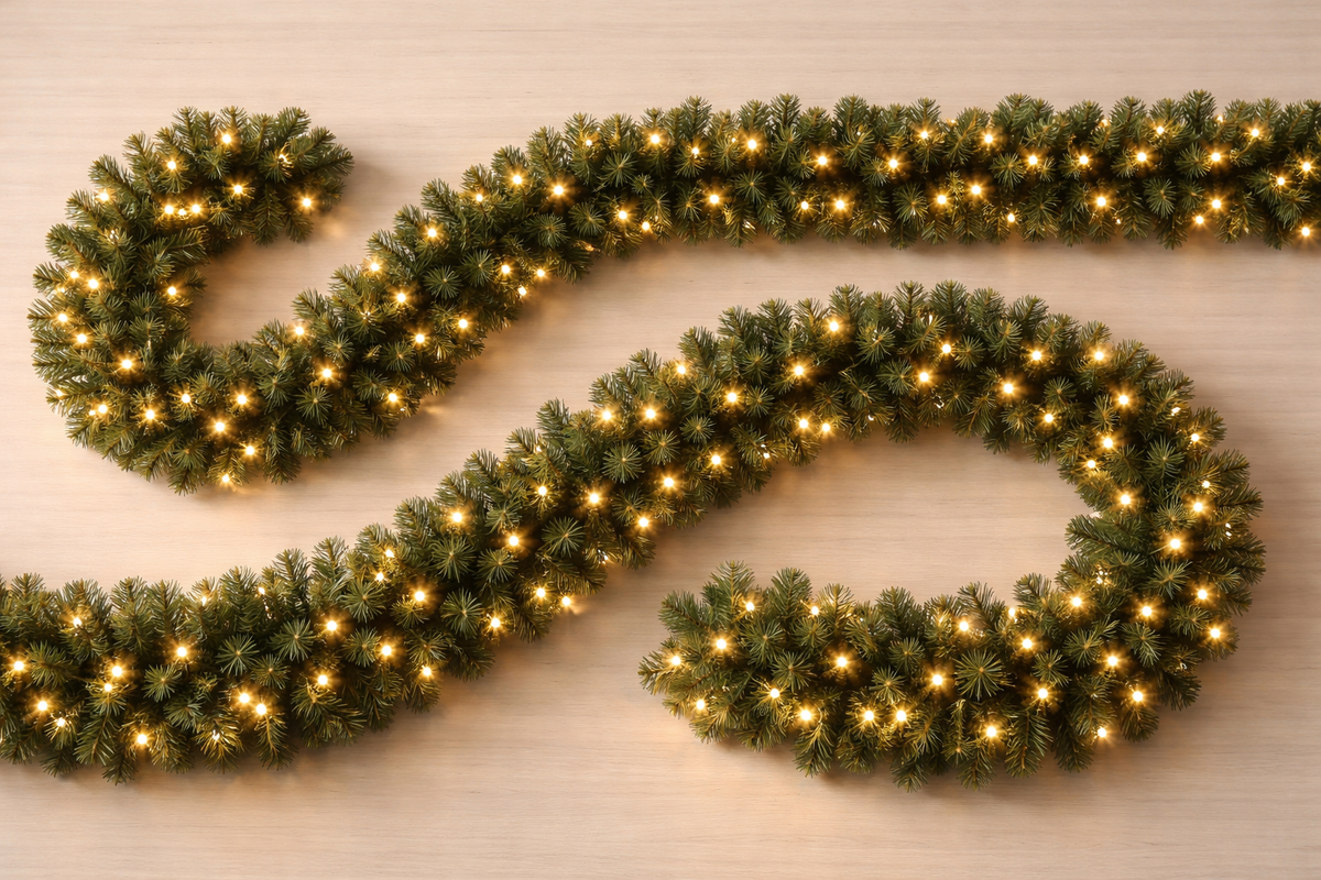 50-Foot Pre-Lit Christmas Garland Pathway Lights